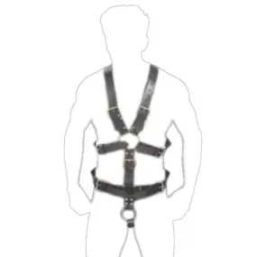 Mens Black Leather Bondage Harness - H1