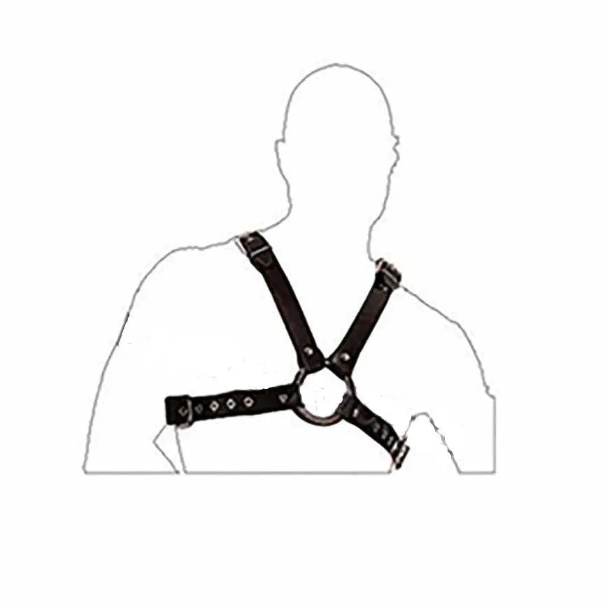 Mens Black Leather Bondage Harness- H3