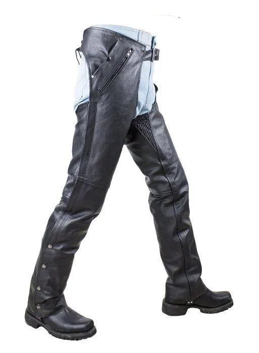 Men's Multi-Pocket Buffalo Leather Chaps, C5334-17L-DL