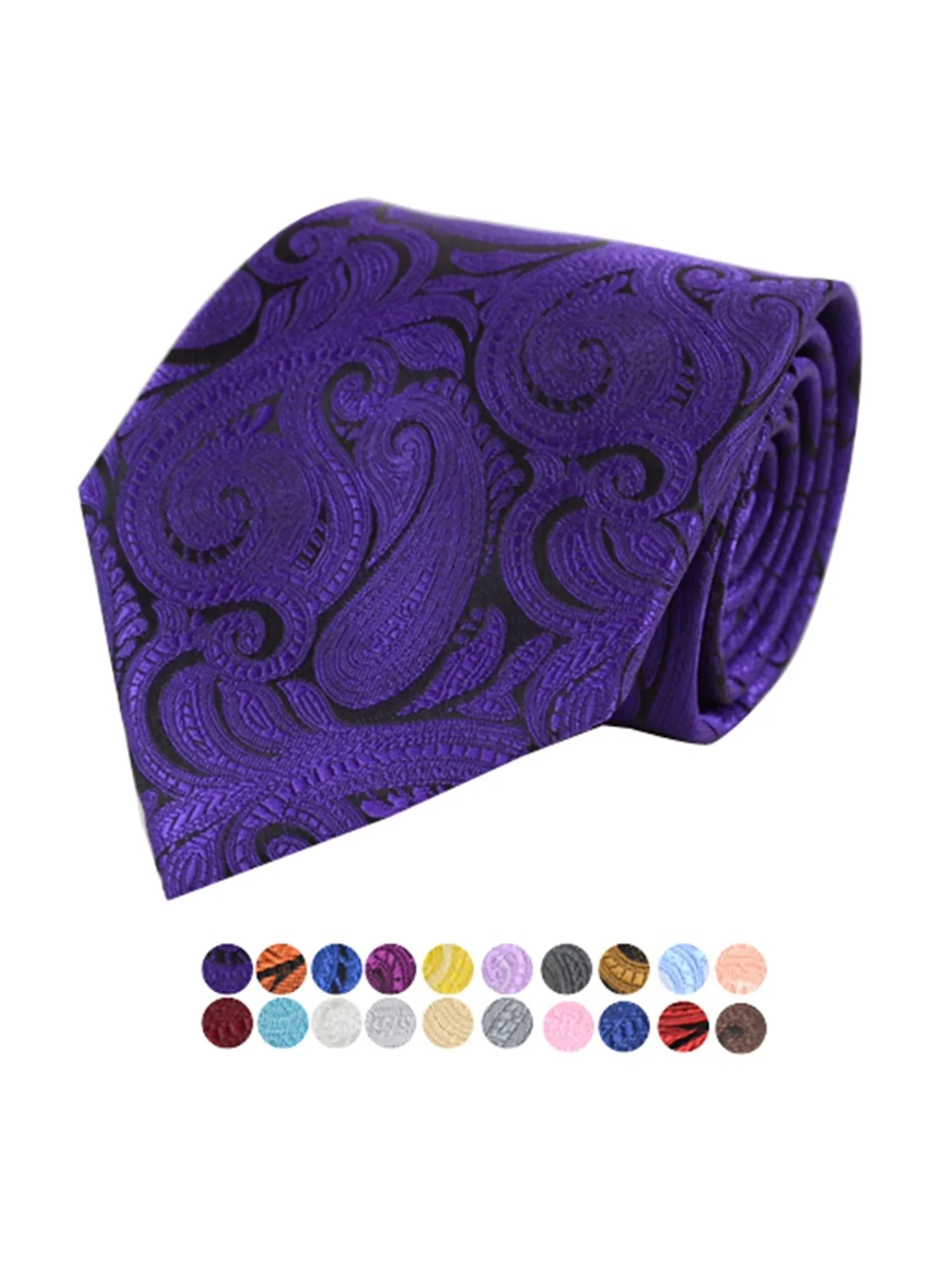 Men's Paisley Microfiber Poly Woven Wedding Neck Tie