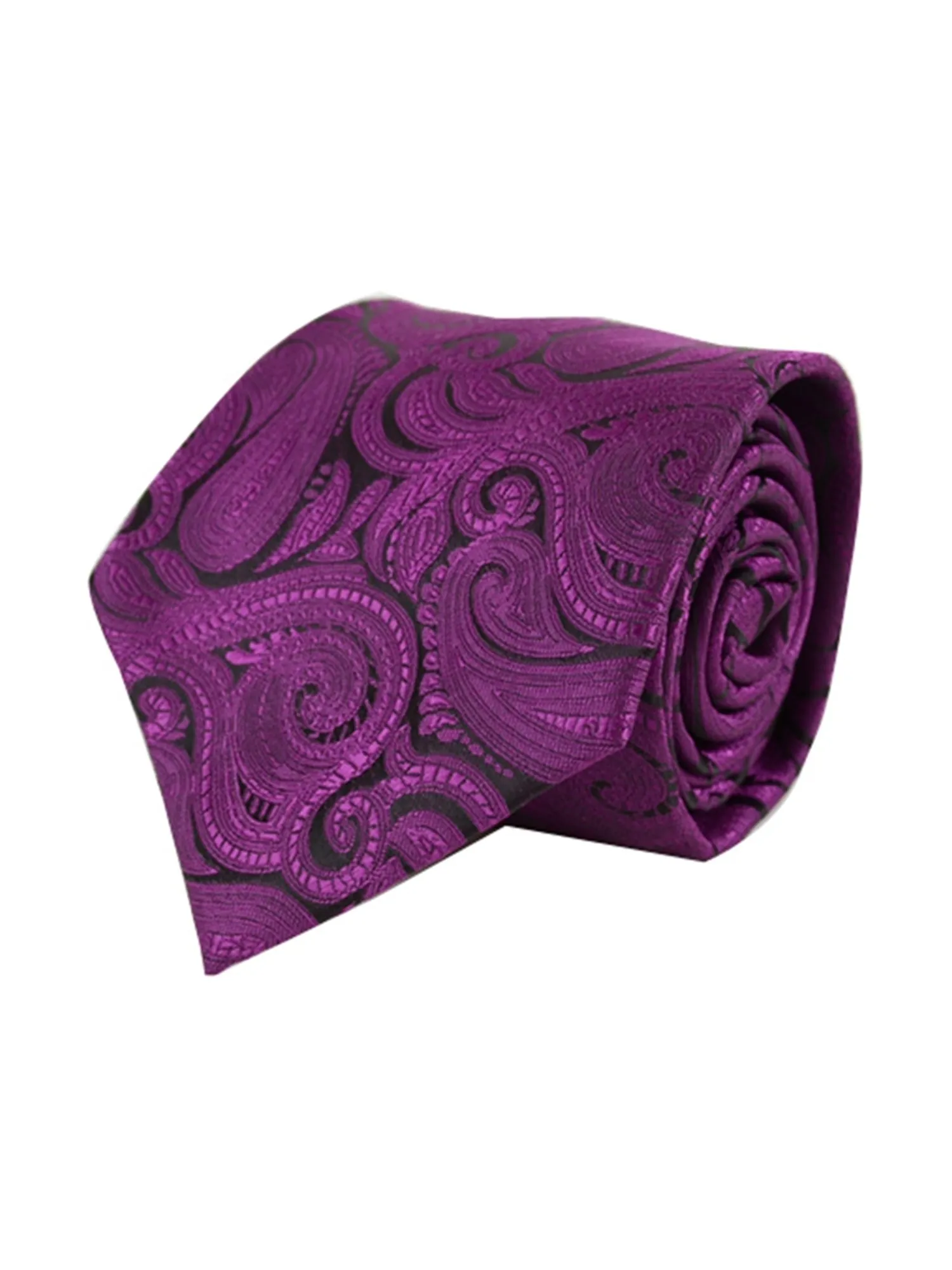 Men's Paisley Microfiber Poly Woven Wedding Neck Tie