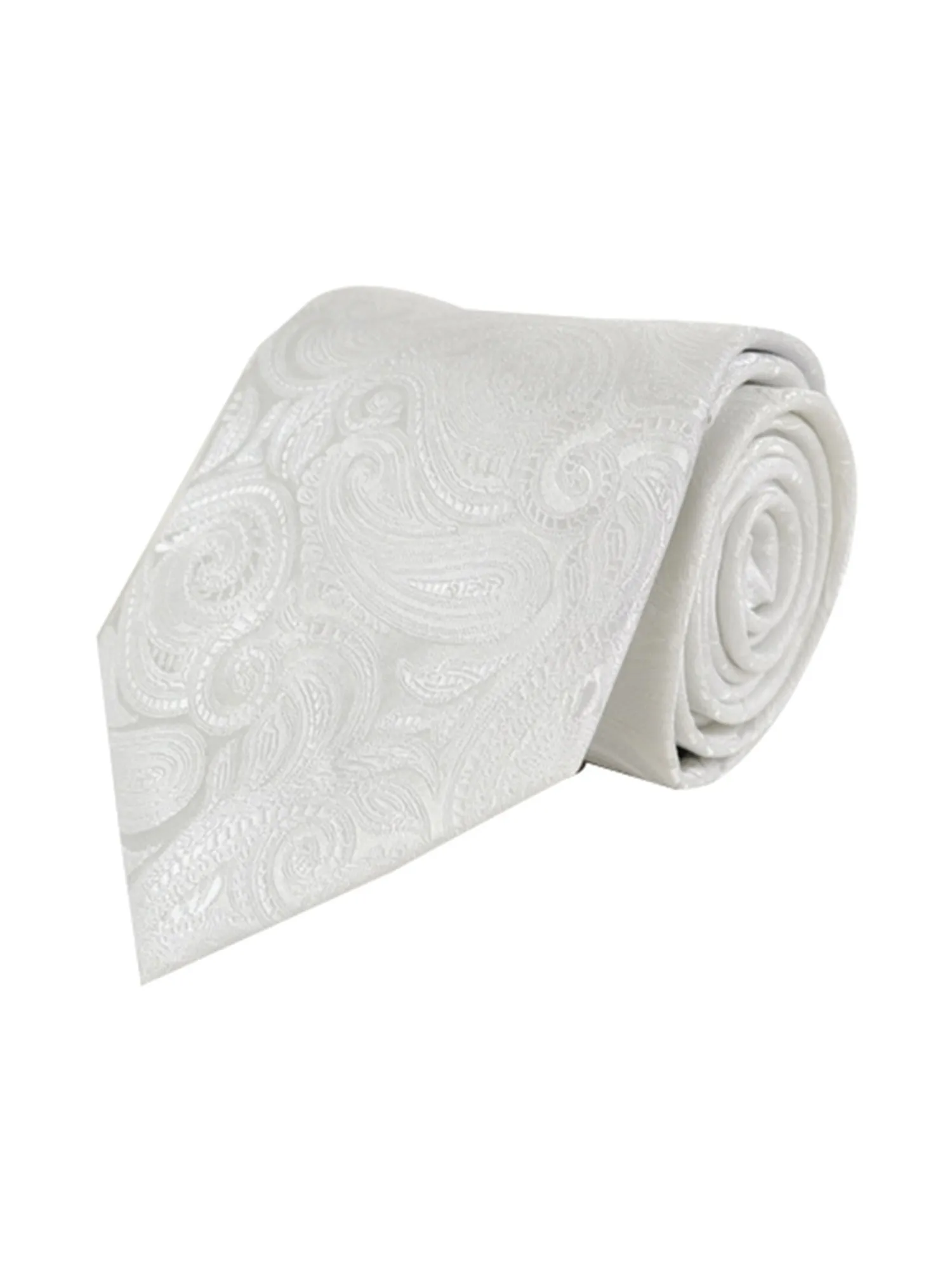 Men's Paisley Microfiber Poly Woven Wedding Neck Tie