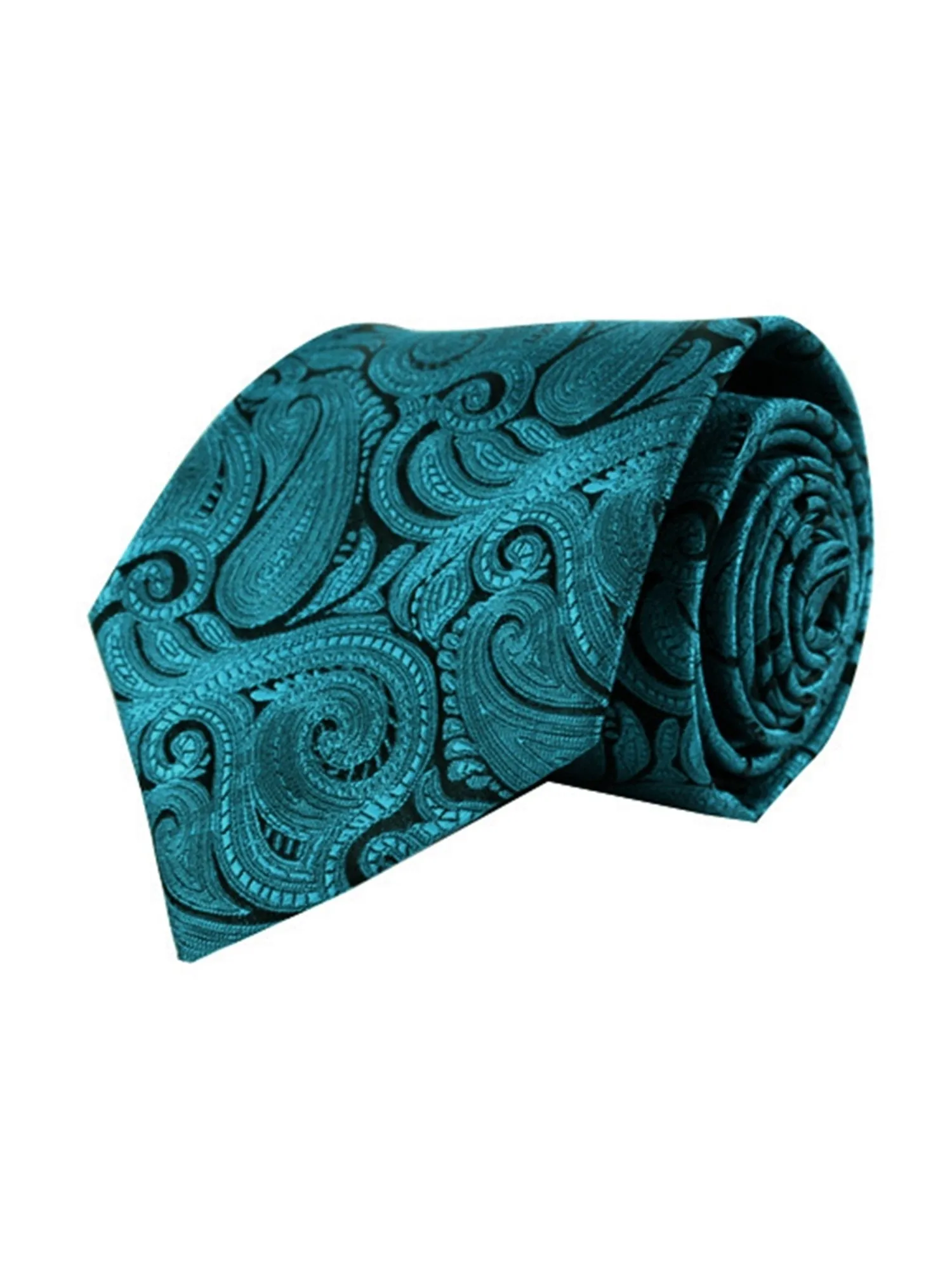 Men's Paisley Microfiber Poly Woven Wedding Neck Tie