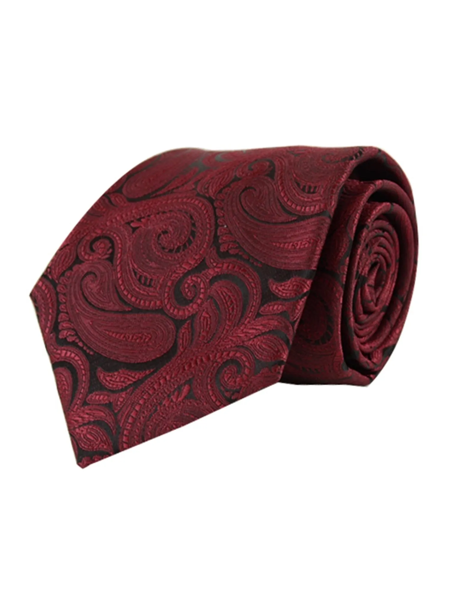 Men's Paisley Microfiber Poly Woven Wedding Neck Tie