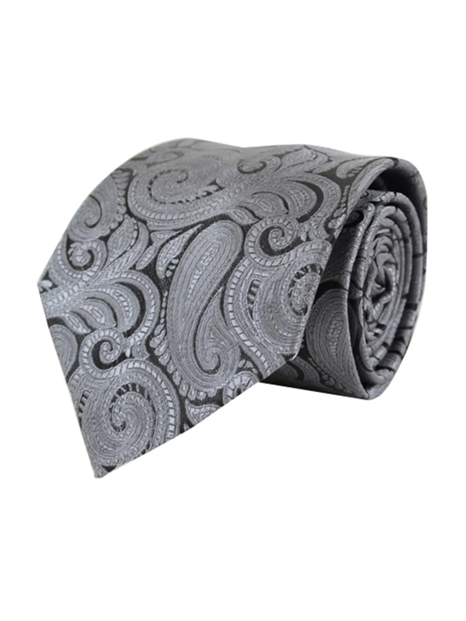 Men's Paisley Microfiber Poly Woven Wedding Neck Tie