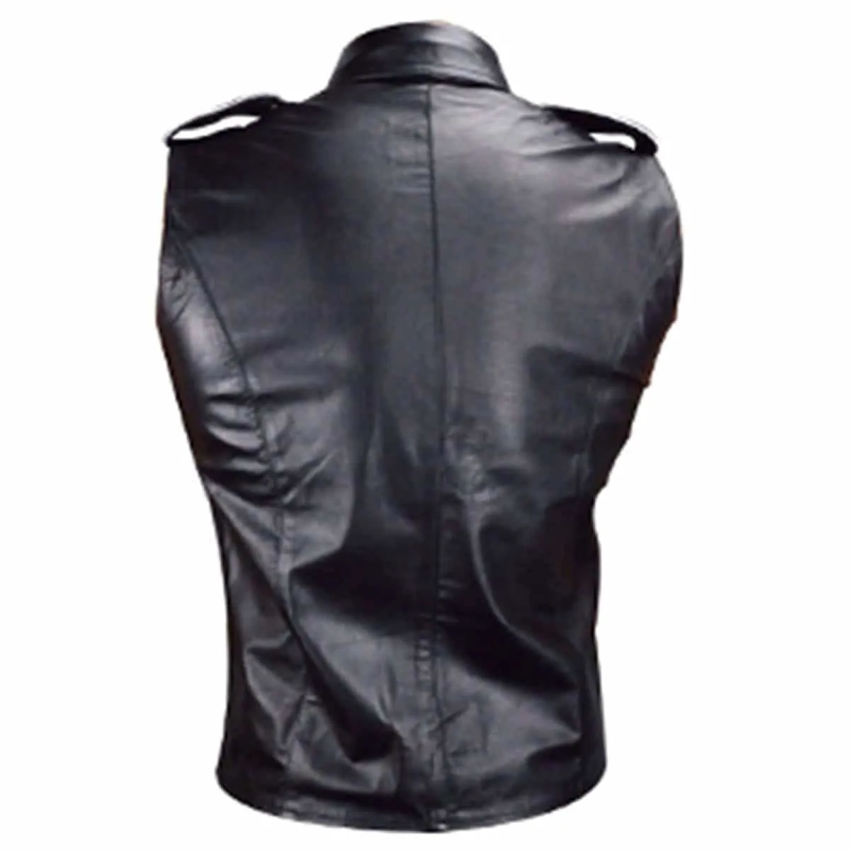 Men's Police Uniform Style faux leather shirt Black Sheep Lamb -  PS-SL