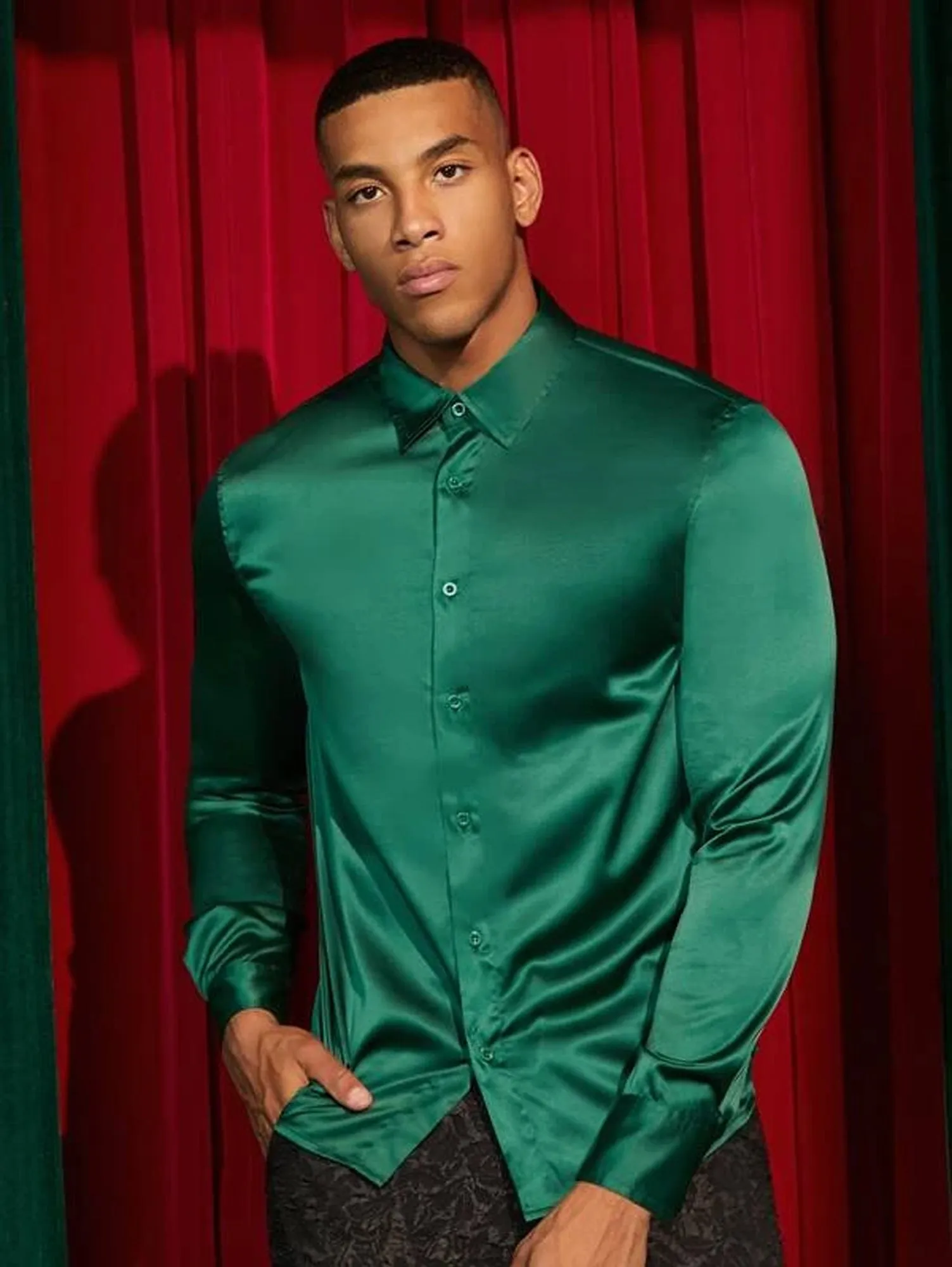 Mens Satin Shirt