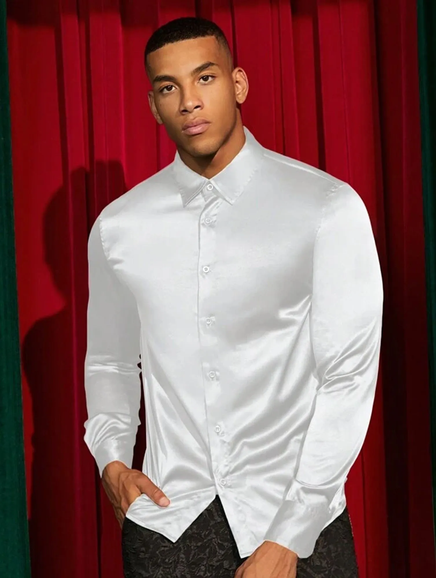 Mens Satin Shirt