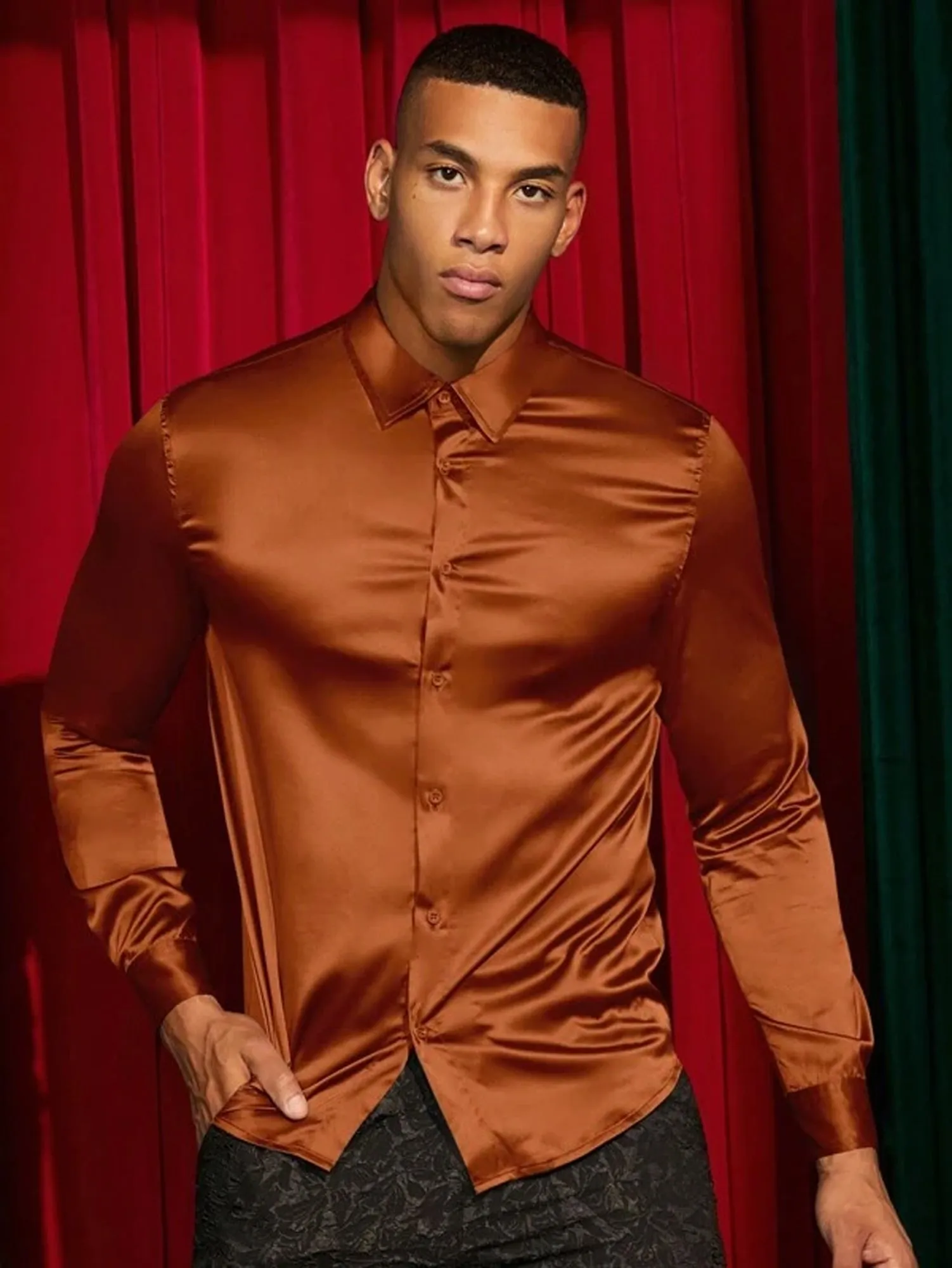 Mens Satin Shirt