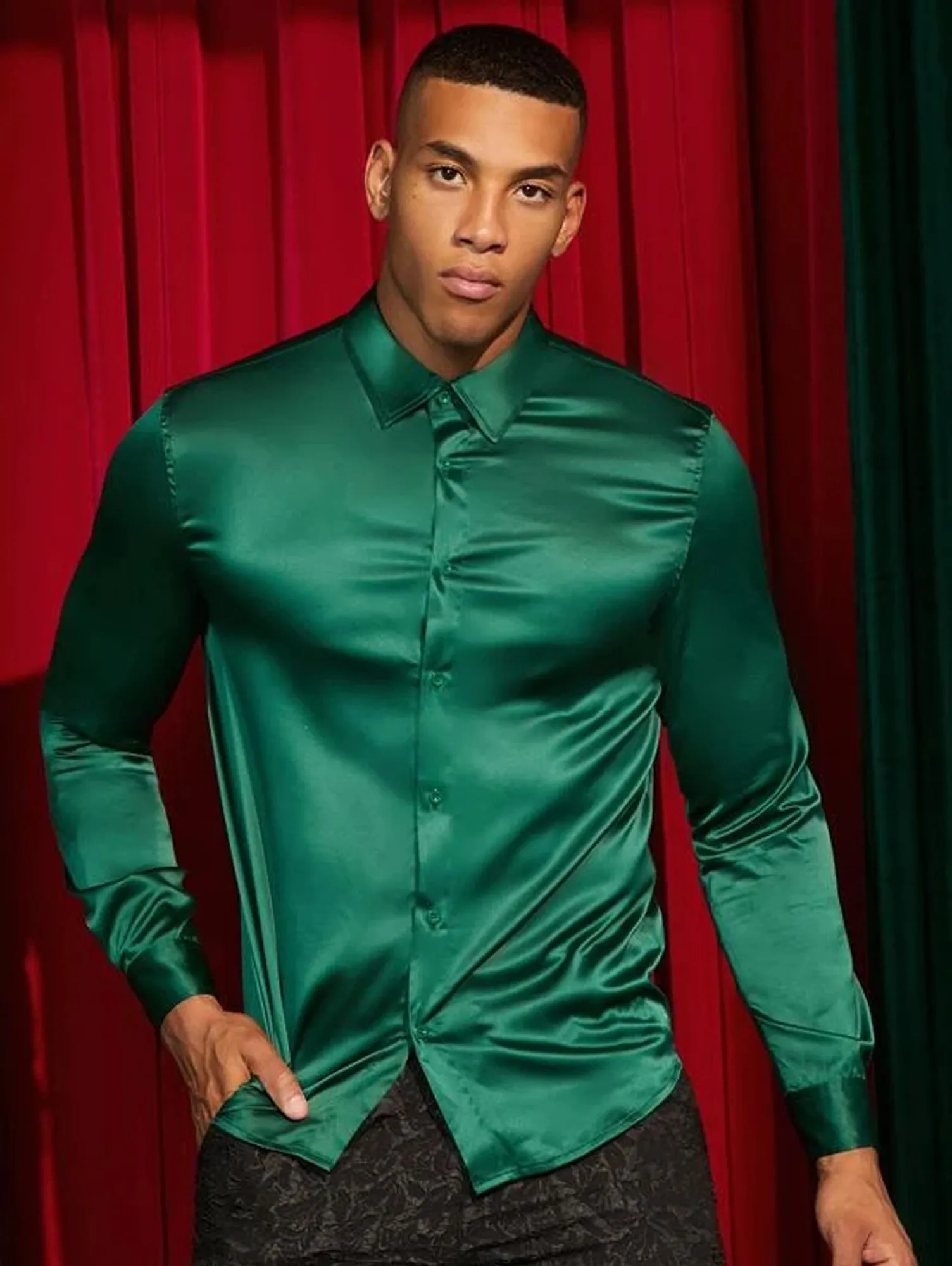 Mens Satin Shirt