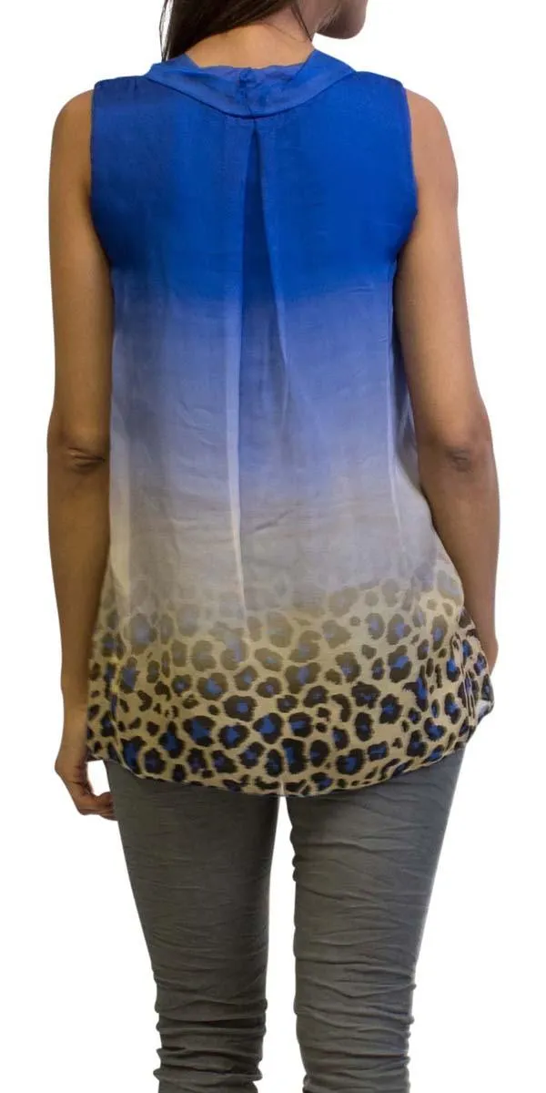 MICAELA LEOPARD SILK TOP