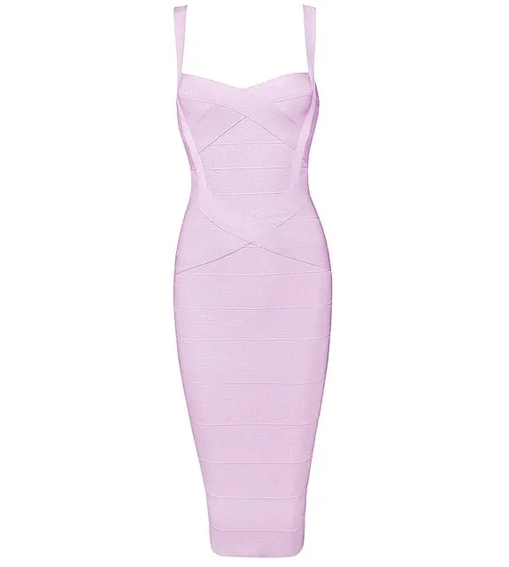 Midi Bandage Sexy Spaghetti Strap Bodycon Club Party Dresses