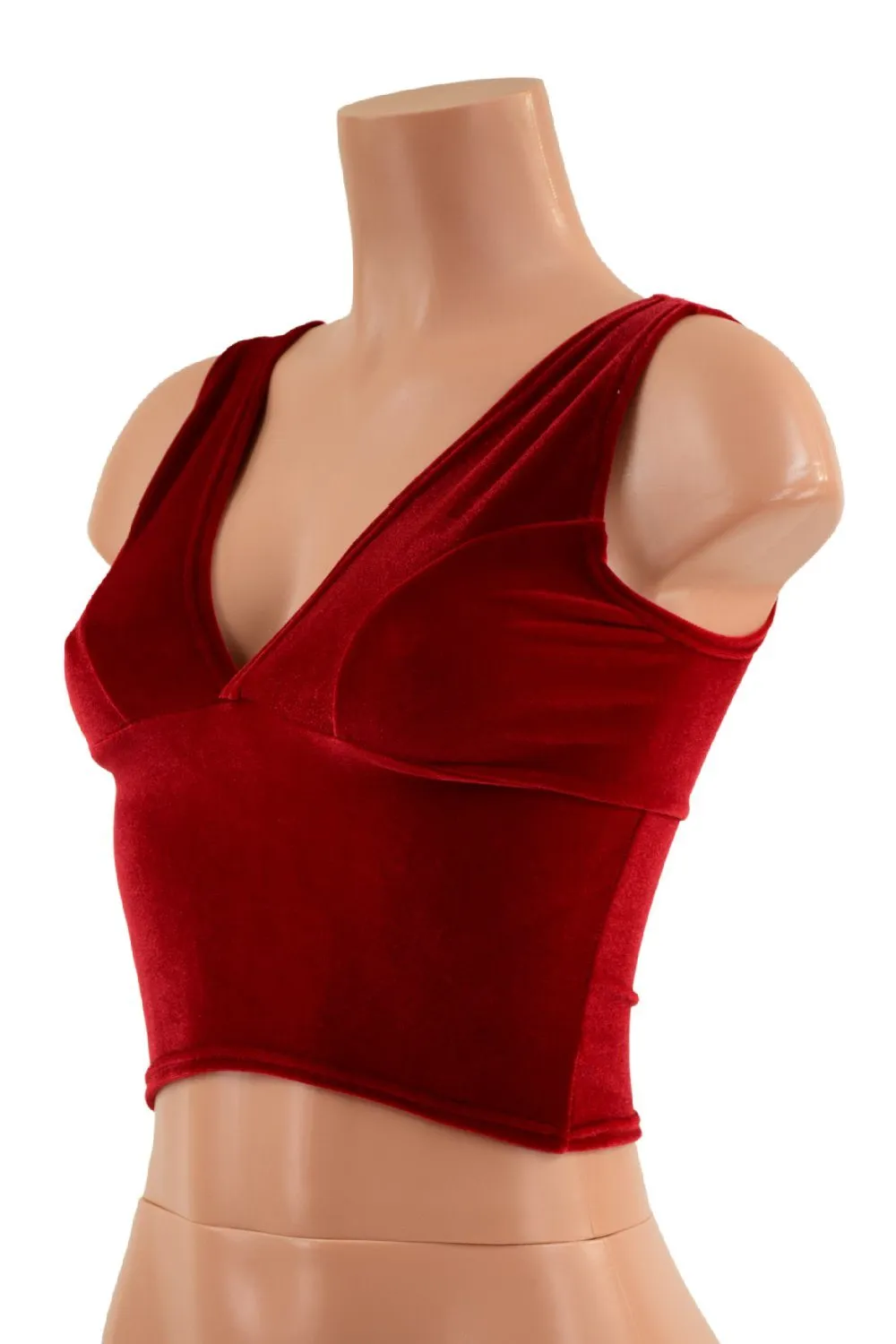 Midi Length Starlette Bralette in Red Velvet