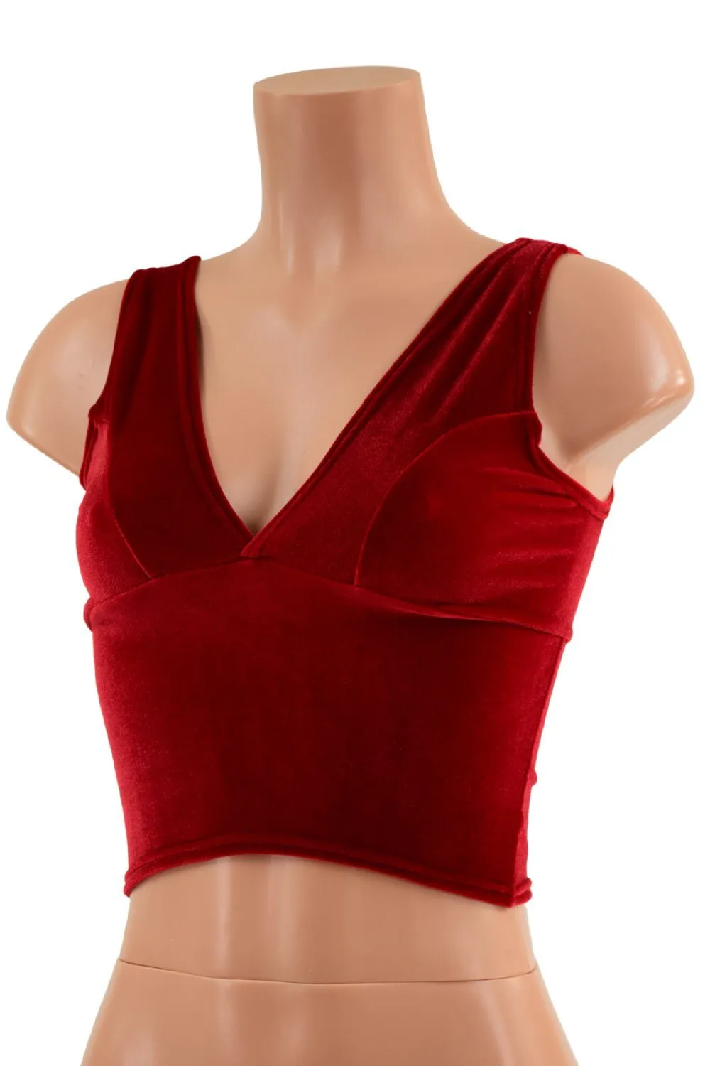 Midi Length Starlette Bralette in Red Velvet