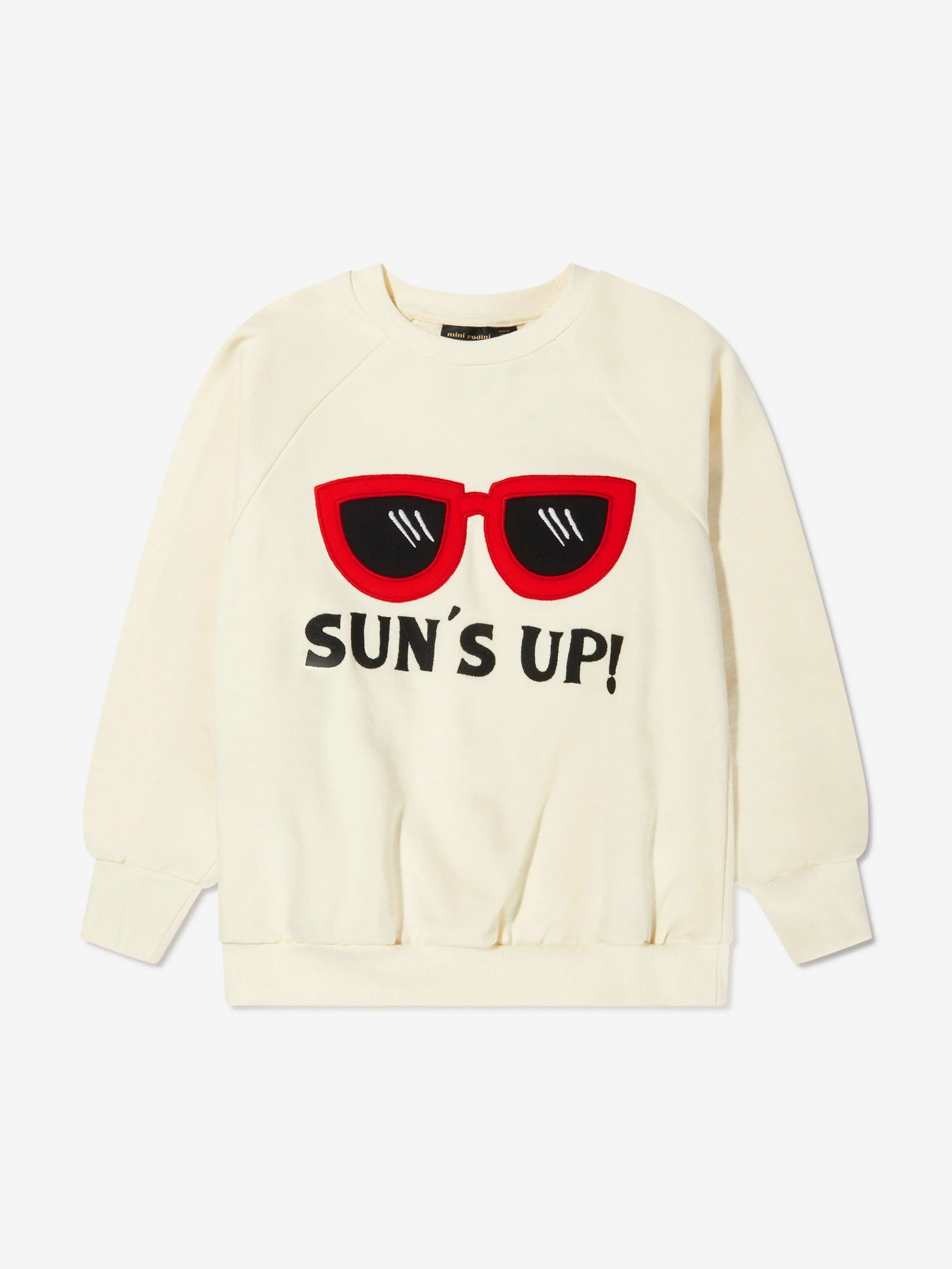 Mini Rodini Kids Organic Cotton Sun's Up Sweatshirt In White