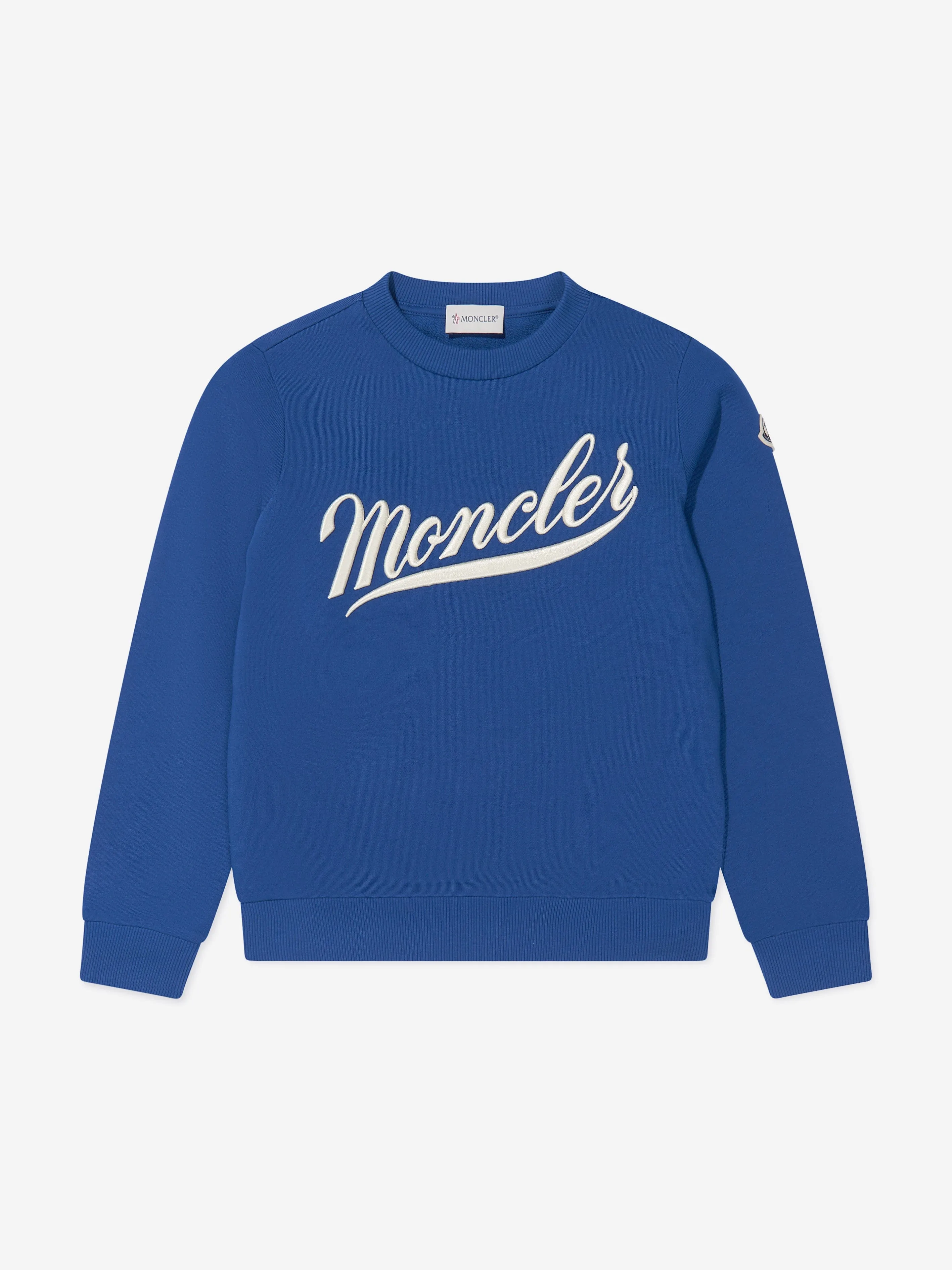 Moncler Enfant Boys Logo Print Sweatshirt in Blue