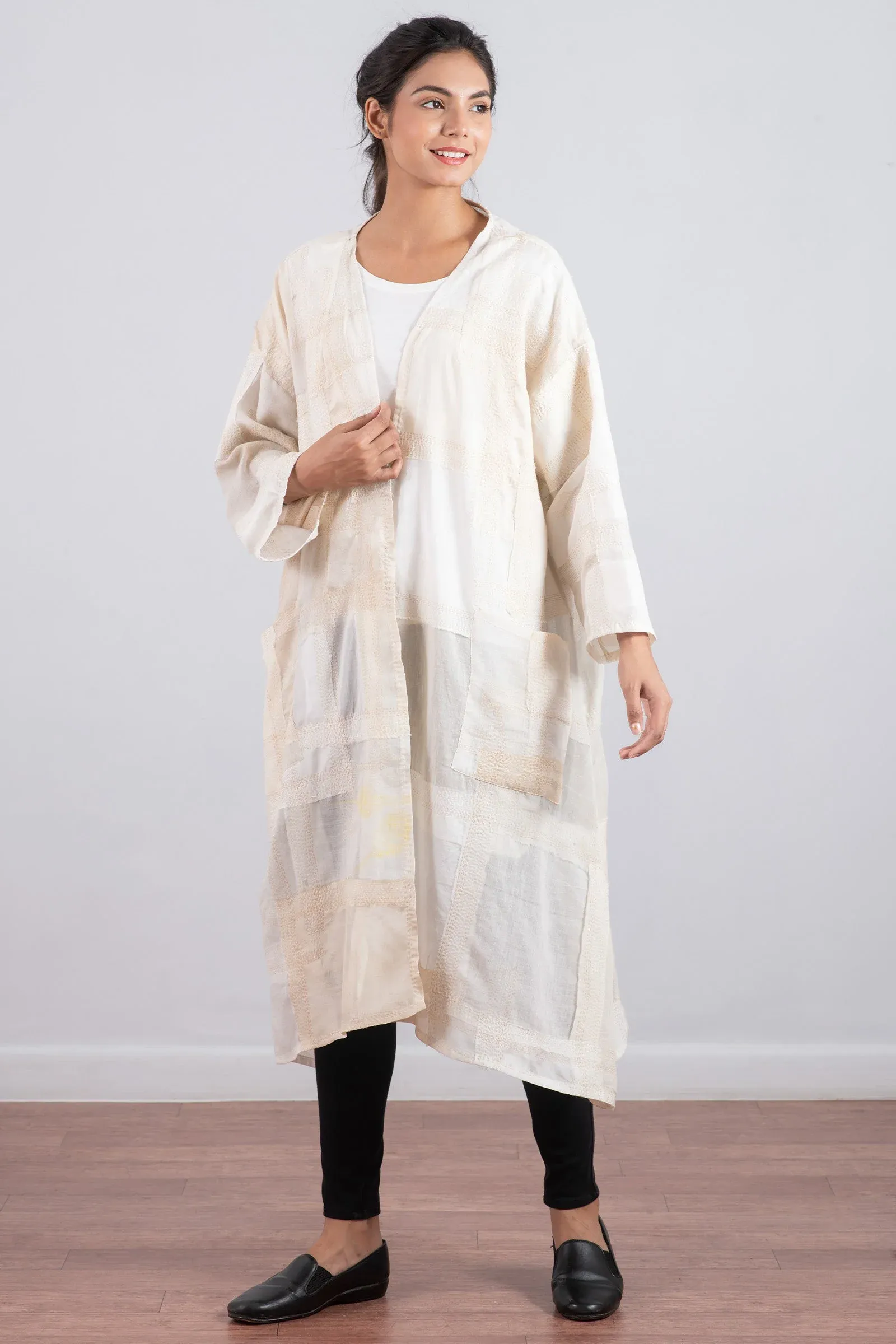 MOSAIC OMBRE KANTHA LONG DUSTER - mo1328-ivy -