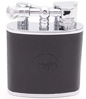 Mrs. Brog Huge Table Top Cigar Lighter - Black Leather - Twin Torch Flame