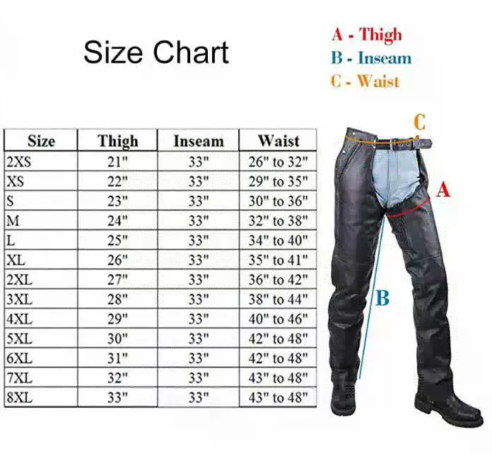 Multi-Pocket Regular cowhide Chaps W/ Zipout liner - Black