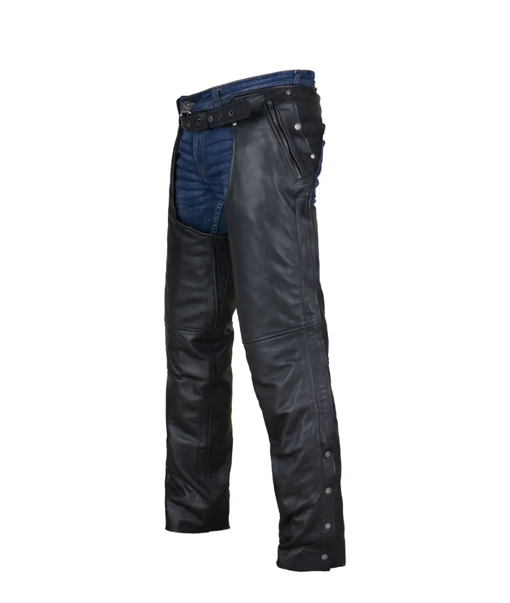 Multi-Pocket Regular cowhide Chaps W/ Zipout liner - Black