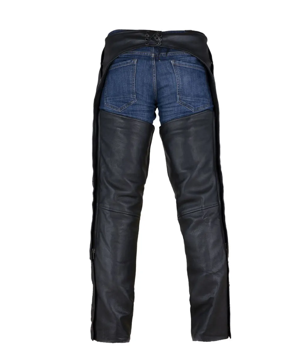 Multi-Pocket Regular cowhide Chaps W/ Zipout liner - Black