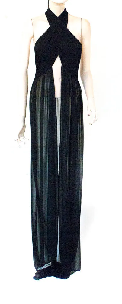 Multiway black chiffon wrap