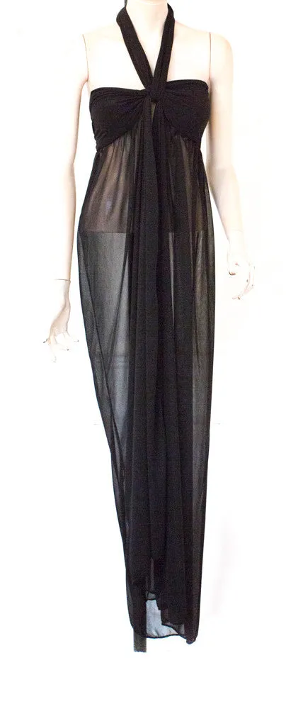 Multiway black chiffon wrap