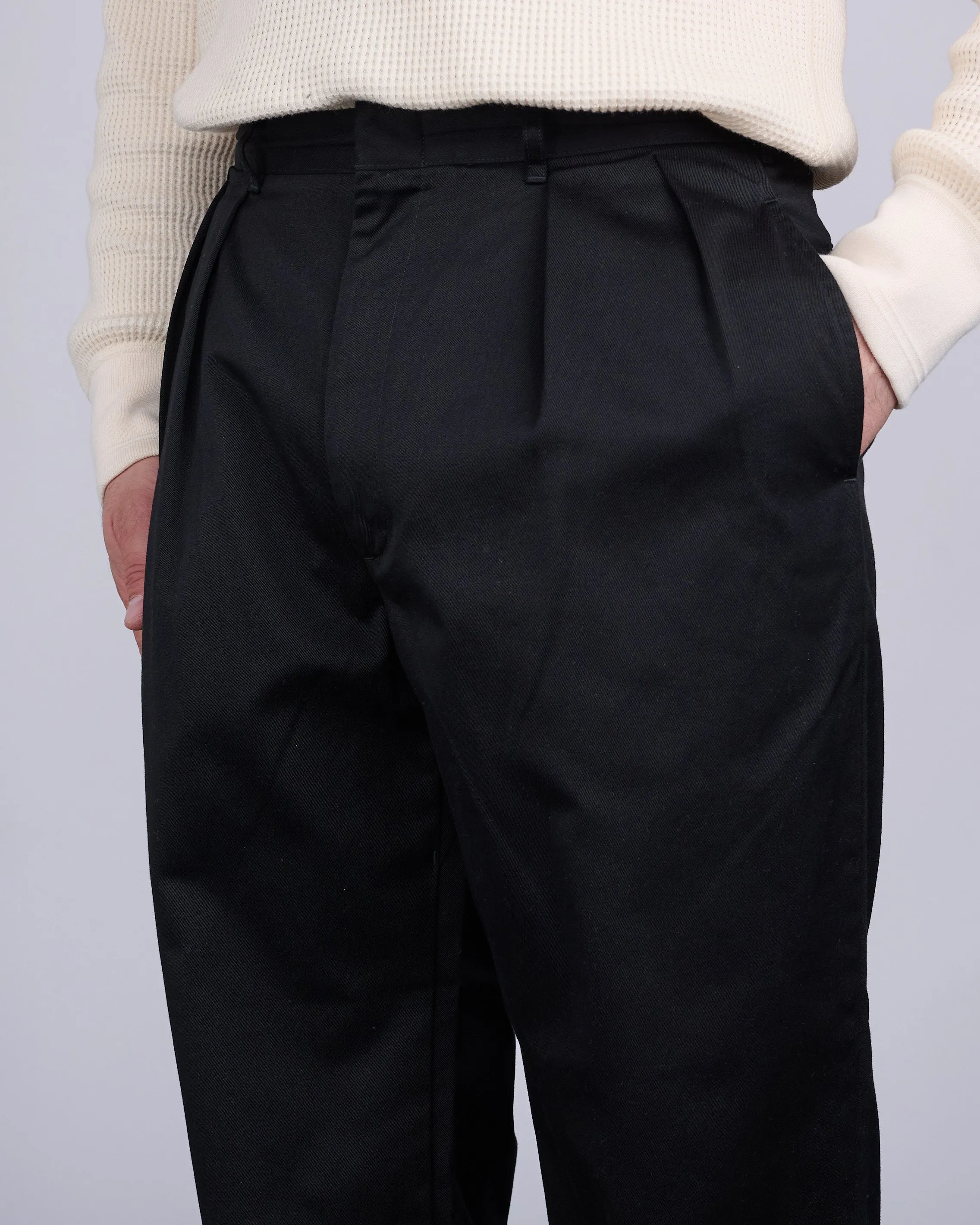 nanamica Double Pleat Hybrid Chino Pant Black