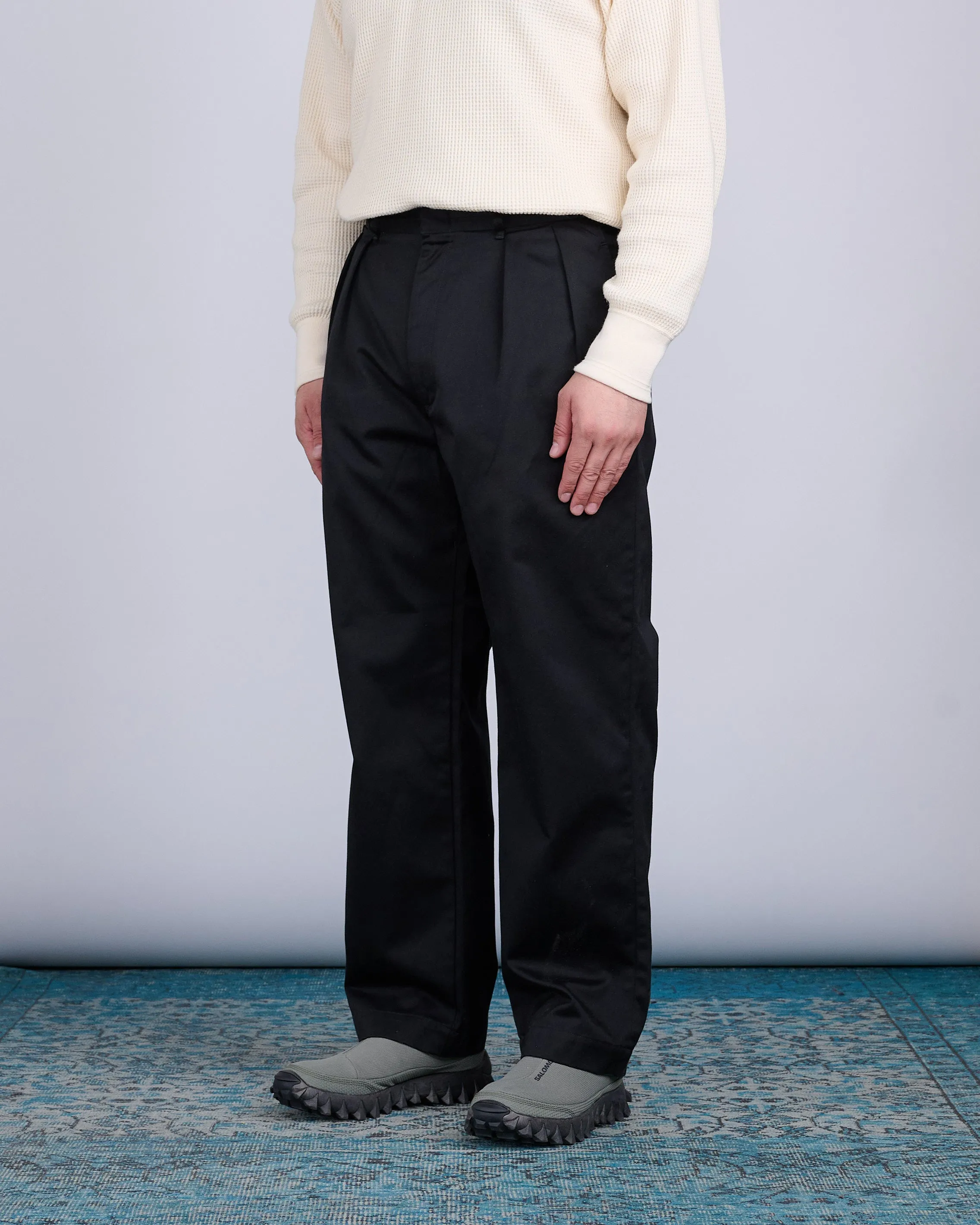 nanamica Double Pleat Hybrid Chino Pant Black