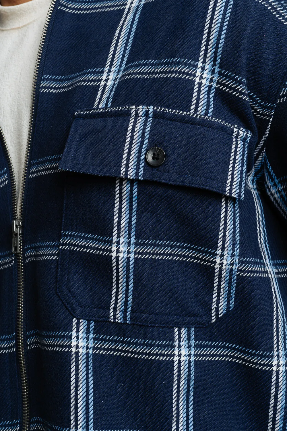 Navy Checks Men's Shacket