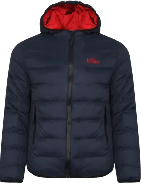 Nickleby Quilted Puffer Jacket with Hood in Midnight Blue - Tokyo Laundry