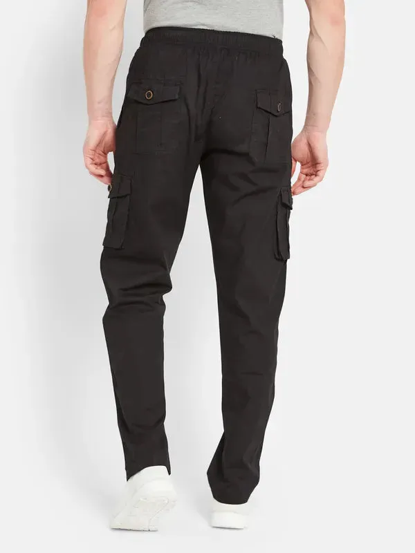 Octave Men Mid-Rise Cotton Cargo Track Pants