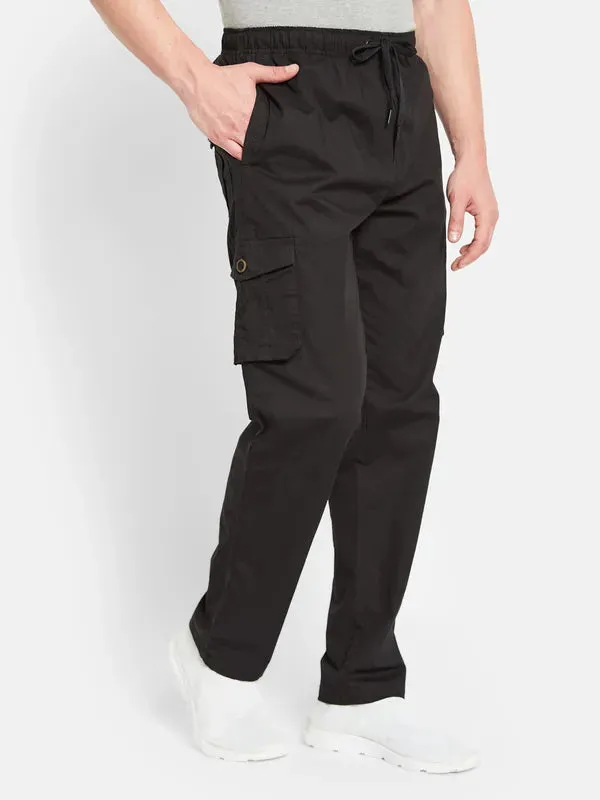 Octave Men Mid-Rise Cotton Cargo Track Pants