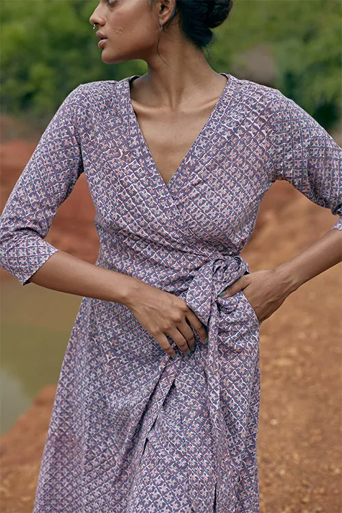 Okhai 'Adapt' Naturally Dyed Pure Cotton Wrap Dress