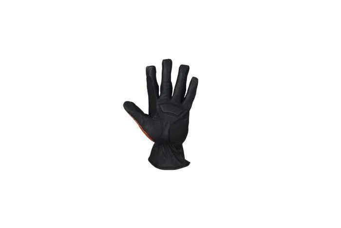 Orange Leather Riding Gloves, GLZ97-ORG-DL