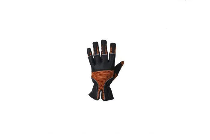 Orange Leather Riding Gloves, GLZ97-ORG-DL