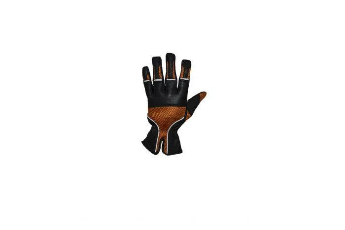 Orange Leather Riding Gloves, GLZ97-ORG-DL