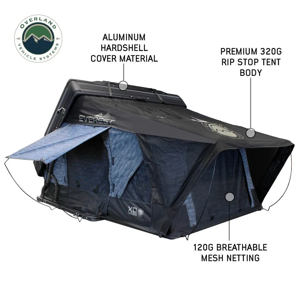 Overland Vehicle Systems 4 Season XD Everest Aluminum Rooftop Tent & Insulation Kit - Recon Recovery