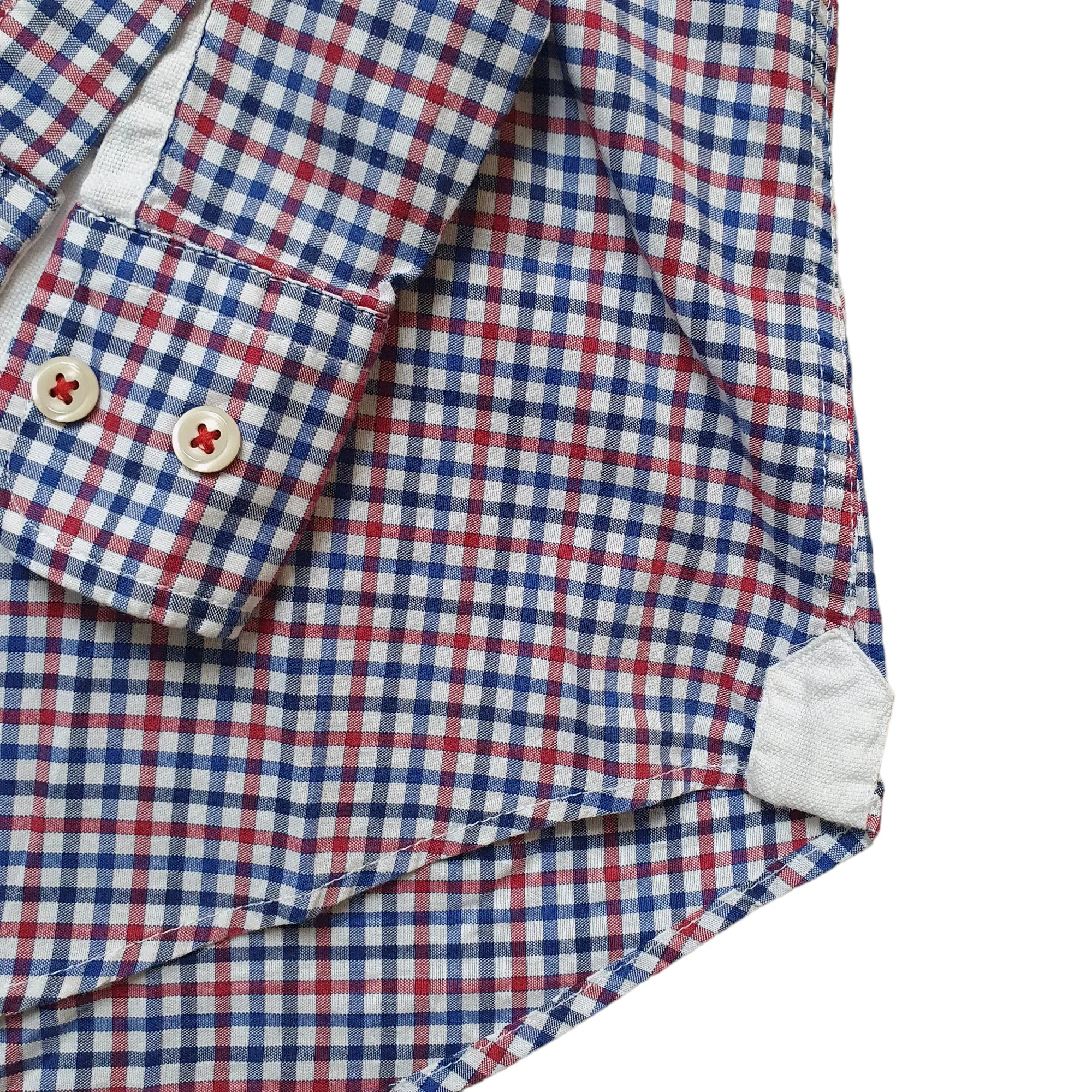 Oversized Gingham Shirt -TM Lewin -Button Down Collar - Red Blue Red - Medium