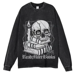 Oversized Vintage Washed Read More Books Graphic Sweatshirt