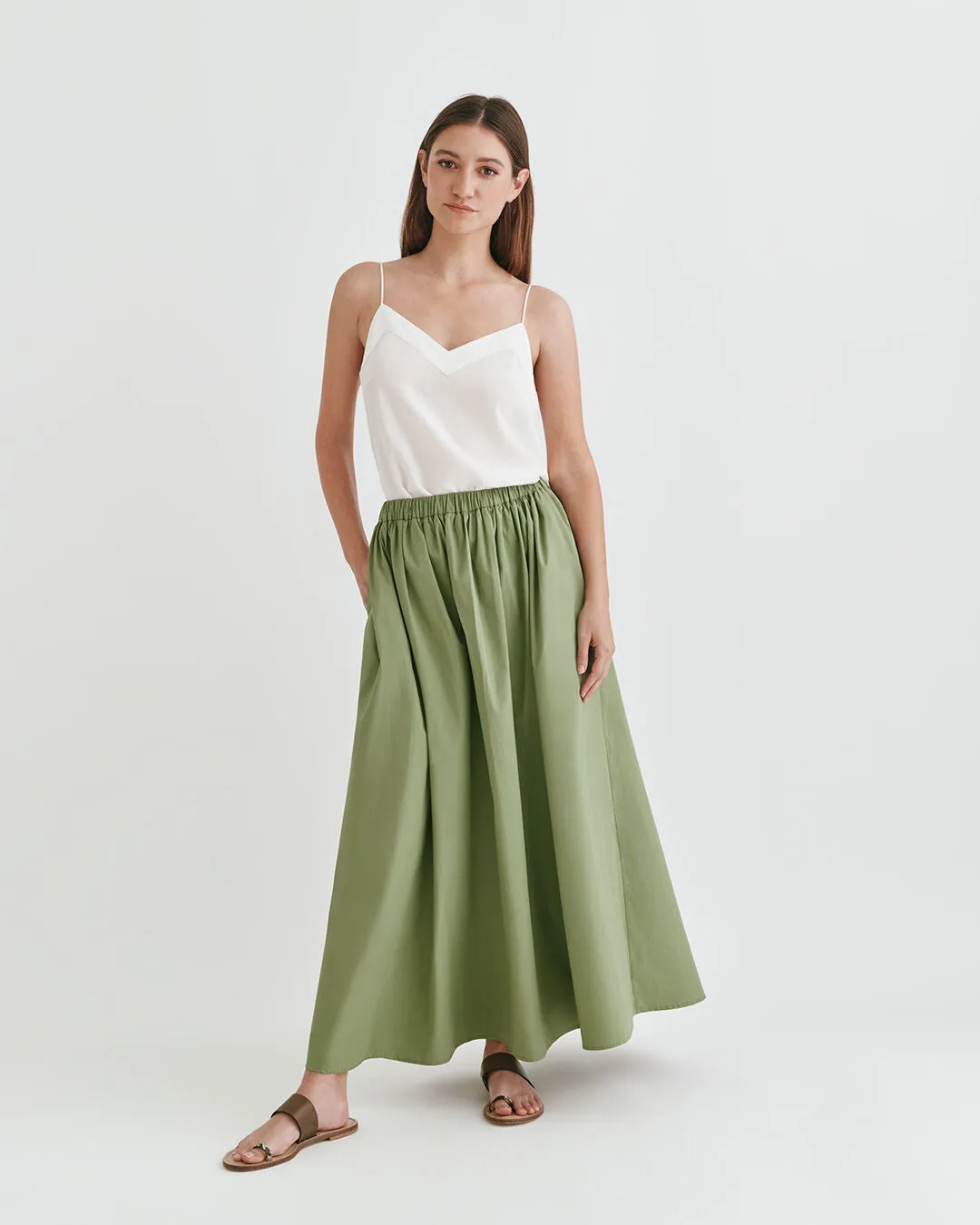 Poplin Gathered Skirt