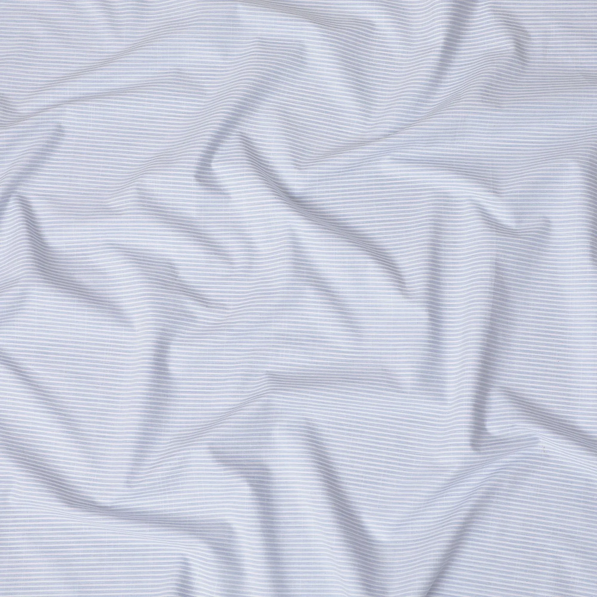 Powder blue Premium pure Italian 100% cotton shirting fabric with white print in stripe design-D16640