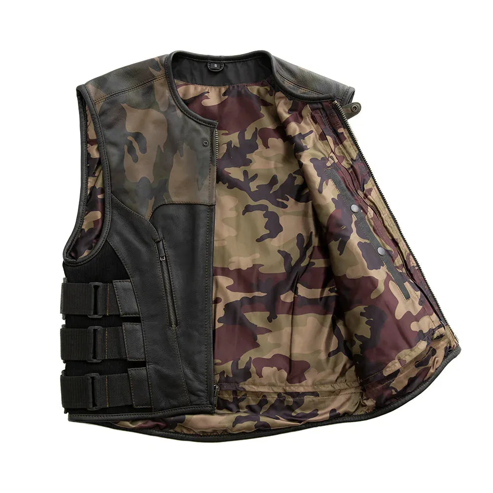 Predator - Men's Swat Style Leather Motorcycle Vest - Limited Edition