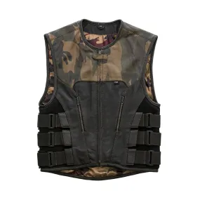 Predator - Men's Swat Style Leather Motorcycle Vest - Limited Edition