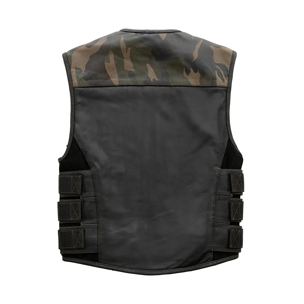 Predator - Men's Swat Style Leather Motorcycle Vest - Limited Edition