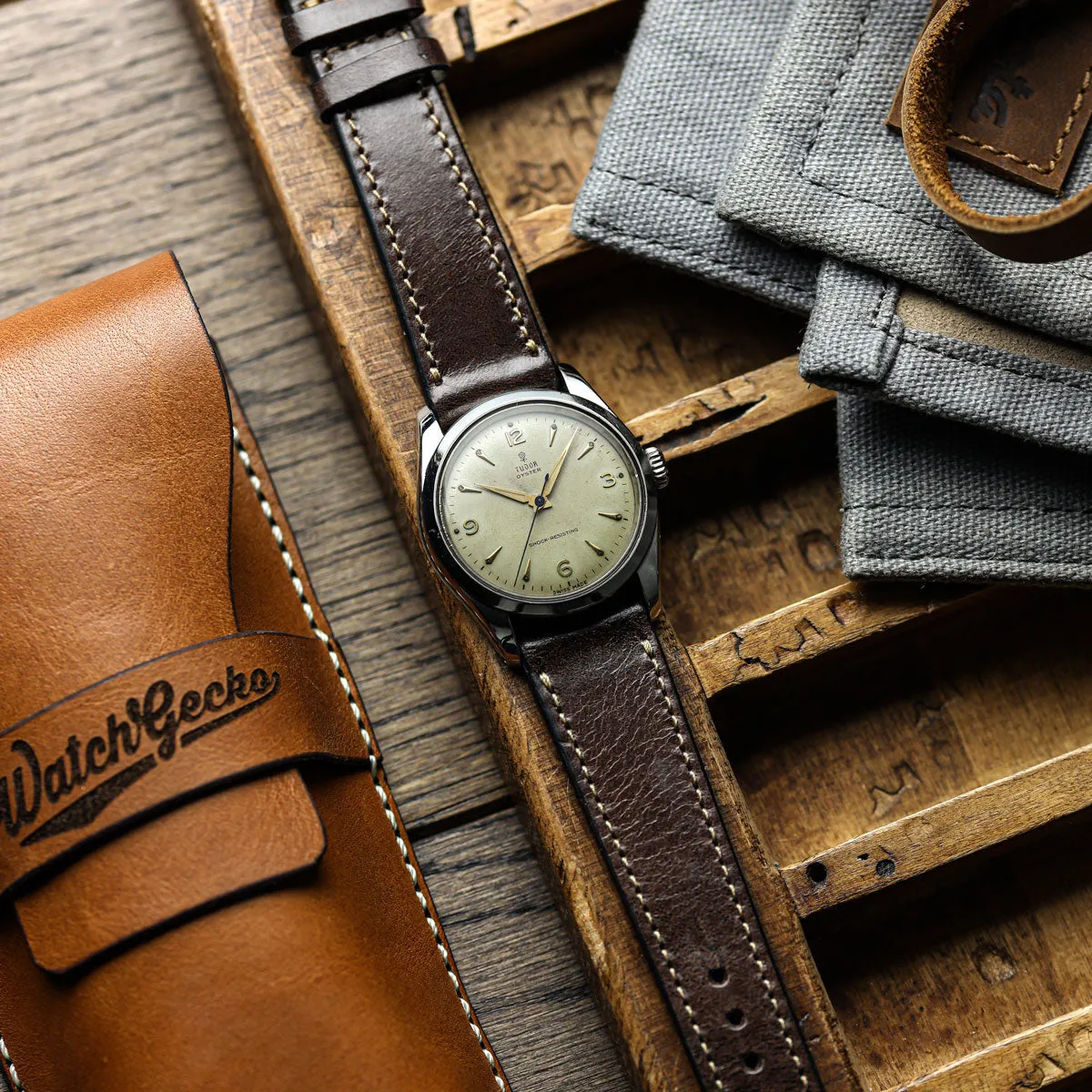 Radstock Vintage Genuine Leather Watch Strap - Vintage Dark Brown