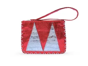 RED METALLIC VIVIAN FLAT POUCH