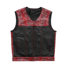 Red Racer - Men's Euro Style Leather Motorcycle Vest - Limited Edition