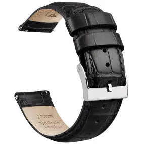 Ritche Black Alligator Leather Watch Band