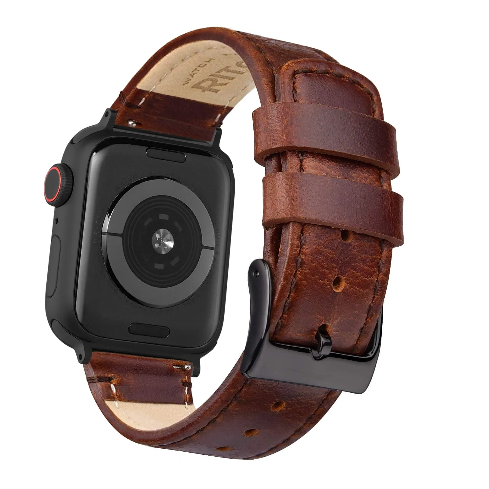 Ritche Coffee Top Grain Leather iWatch Band in 38, 40, 41, 42, 44, 45mm